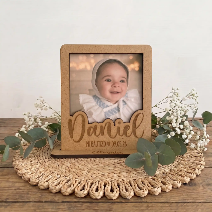 Marco polaroid para bautizo, detalles bautizos, Alegría Estudio