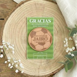 Imán Madera Balón Fútbol Comunión | Alegría Estudio