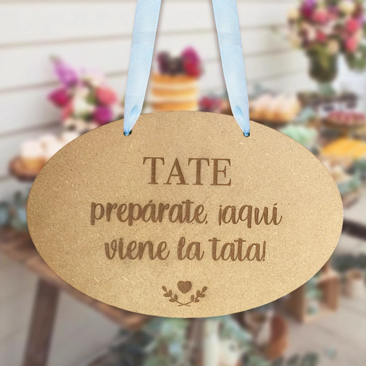 Cartel Niño Boda Madera, cartel ovalado boda, cartel frase boda, Alegría Estudio