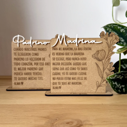 Mini Placa de Madera Personalizada, regalo madrina, regalo padrinos bautizo, Alegría Estudio