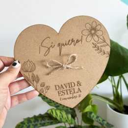Porta Anillos Corazón, porta anillos boda, porta alianzas madera, Alegría Estudio