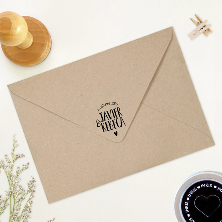 Sello para Boda - Sencillo, sello boda, sellos personalizados boda, Alegría Estudio