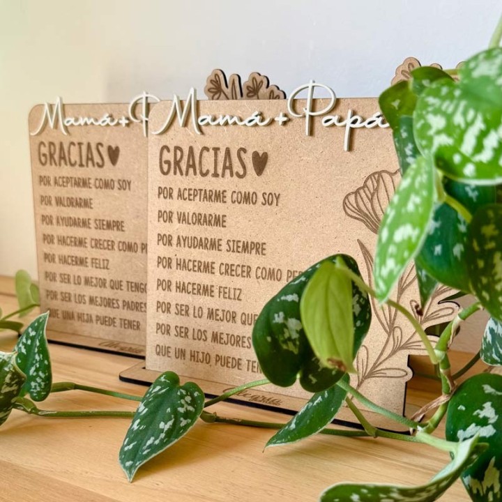 Placa de Madera Padres, placa padres bodas, regalo padres y madres boda, Alegría Estudio